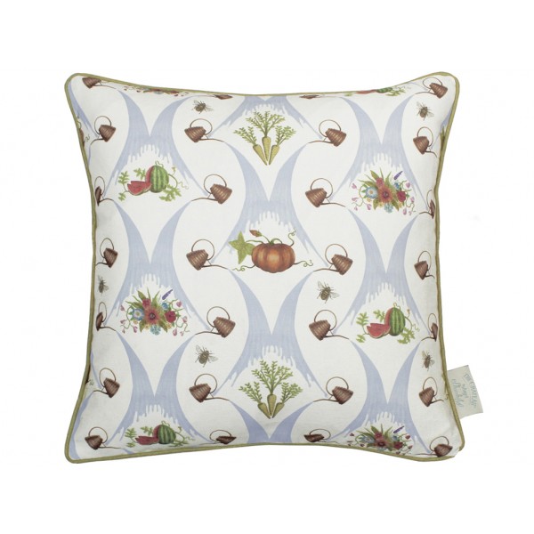 The Chateau by Angel Strawbridge Square Cushion A Watering Can Harvest Cream